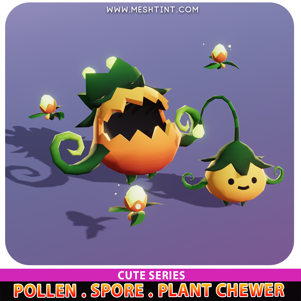 Pollen Spore Plant Chewer Evolution Meshtint 3d model unity low poly game fantasy creature Cute  