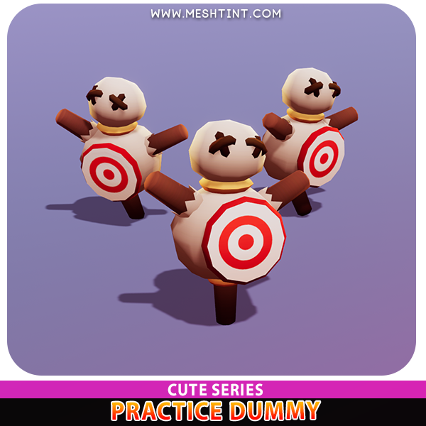 Practice Dummy Cute Target Training Prototype Meshtint 3d model unity low poly game fantasy