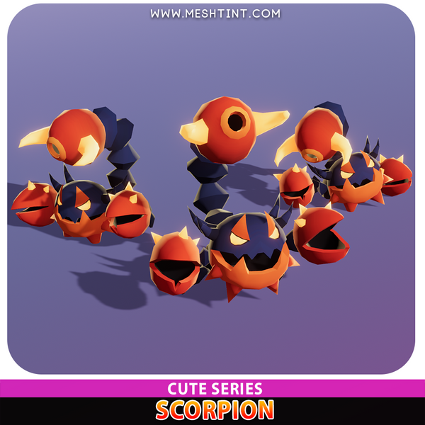 Scorpion Cute Meshtint 3d model unity low poly game fantasy creature monster evolution Pokemon