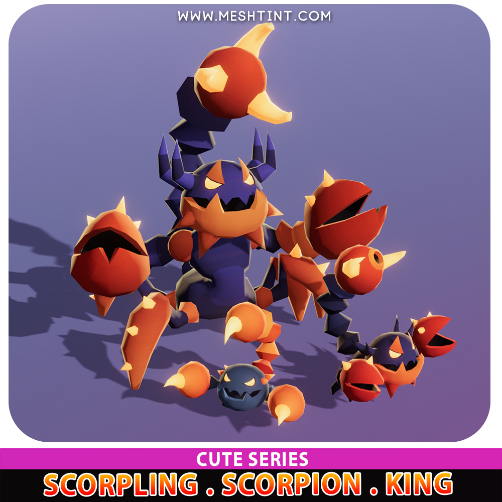 Scorpling Scorpion King Meshtint 3d model unity low poly game fantasy creature monster evolution
