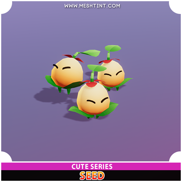 Seed Cute Series Mesh Tint Shop3DSA Unity3D Game Low Poly Download 3D Model