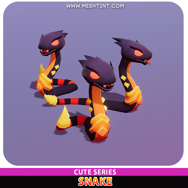 Snake Cute Meshtint 3d model unity low poly game fantasy creature monster reptile