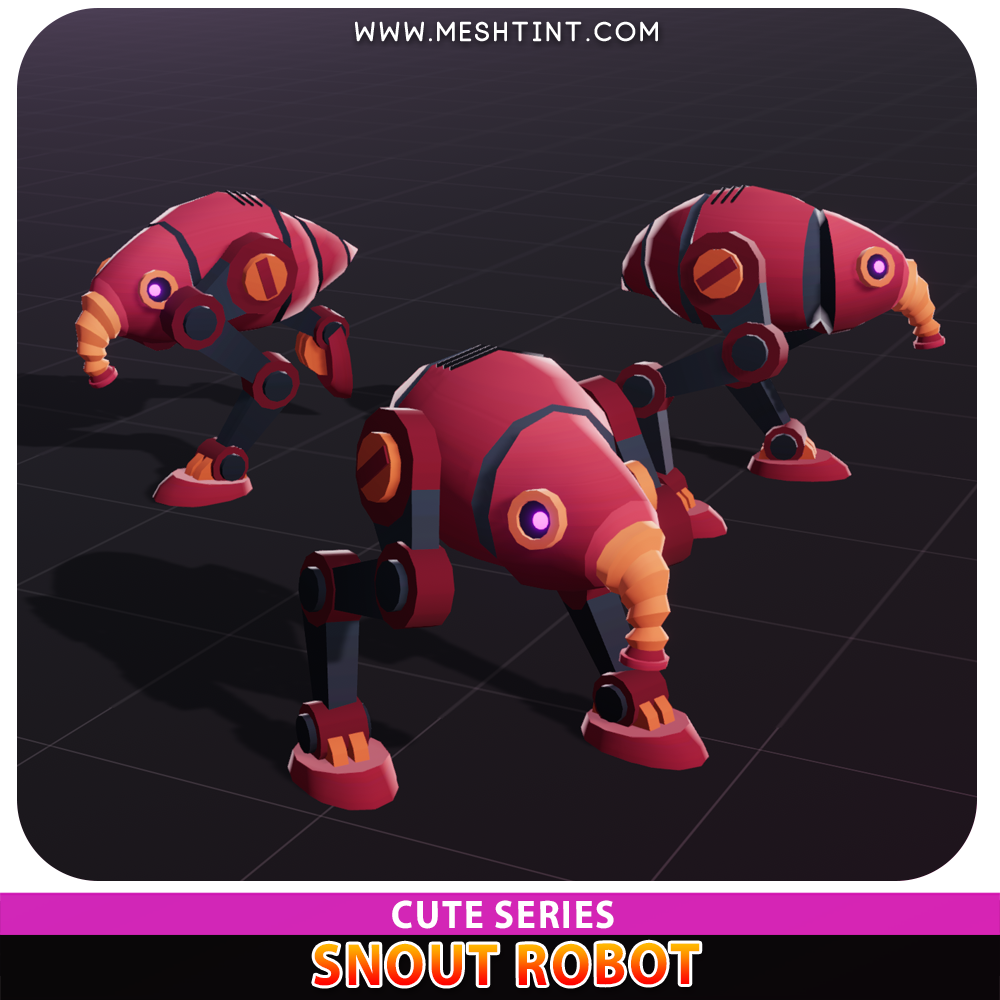 Snout Robot Meshtint 3d model unity low poly game sci fi science fiction evolution NFT