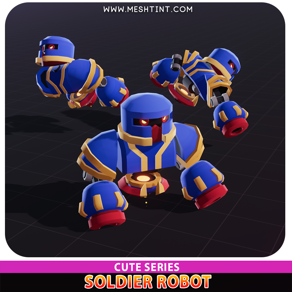 Soldier Robot Cute Meshtint 3d model unity low poly game sci fi science fiction evolution 