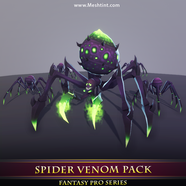 Spider Venom Pack 1.5 Mesh Tint Shop3DSA Unity3D Game Low Poly Download 3D Model
