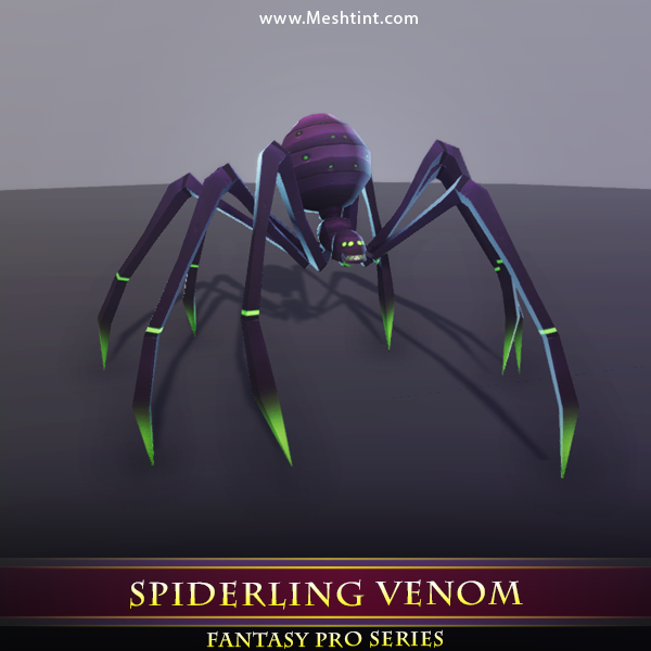 Spiderling Venom Mesh Tint Shop3DSA Unity3D Game Low Poly Download 3D Model