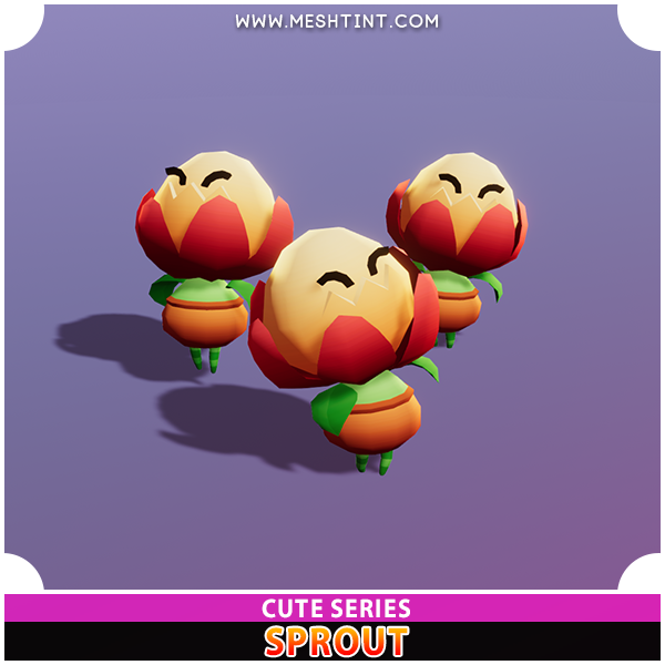 Sprout Cute Series Mesh Tint Shop3DSA Unity3D Game Low Poly Download 3D Model