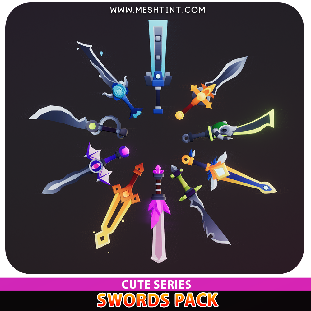 Swords Knight Cute modular Meshtint 3d model modular character unity low poly game fantasy