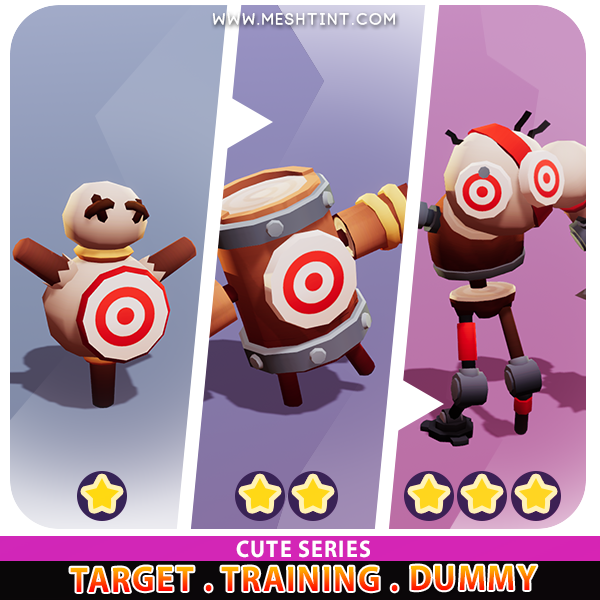 Target Training Dummy Evolution Cute Meshtint 3d model unity low poly game fantasy creature monster