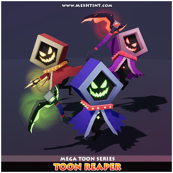 Toon Reaper 1.2 Mesh Tint Shop3DSA Unity3D Game Low Poly Download 3D Model
