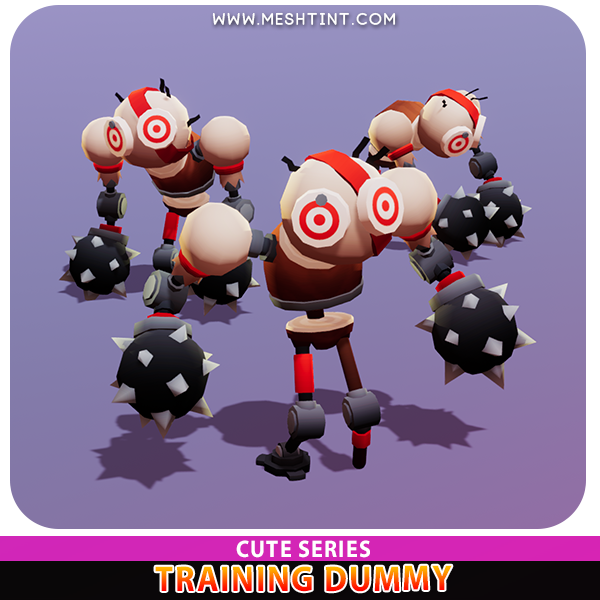 Training Dummy Cute Target tutorial prototype Meshtint 3d model unity low poly game fantasy 