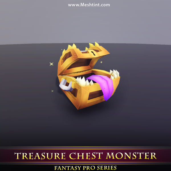 Treasure Chest Monster 1.3 Mesh Tint Shop3DSA Unity3D Game Low Poly Download 3D Model