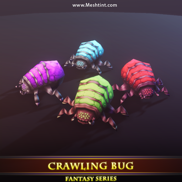 Crawling Bug Mesh Tint Shop3DSA Unity3D Game Low Poly Download 3D Model