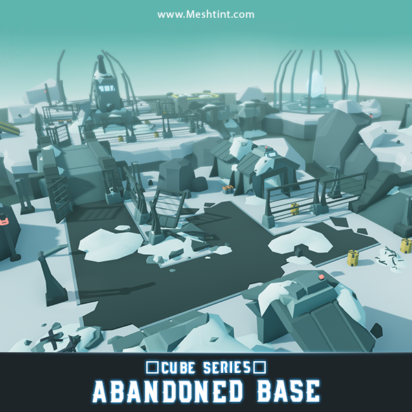 CUBE Abandoned Base sci fi Meshtint 3d model character unity low poly game environment building