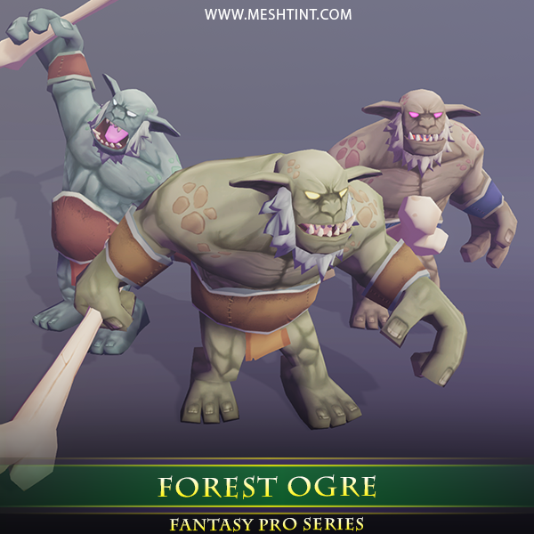 Forest Ogre 1.1 Mesh Tint Shop3DSA Unity3D Game Low Poly Download 3D Model