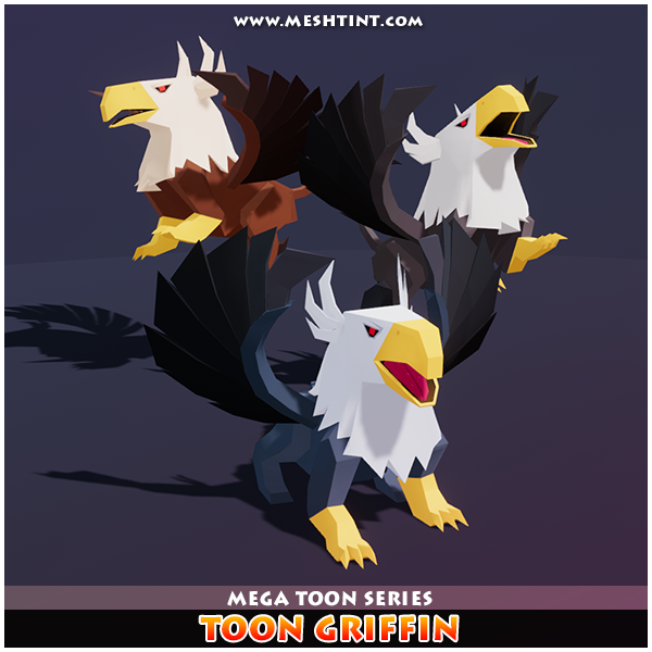 Mega Toon Griffin 1.1 Mesh Tint Shop3DSA Unity3D Game Low Poly Download 3D Model