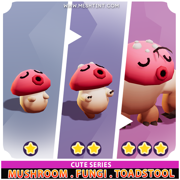 Meshtint Studio - Mushroom Fungi Toadstool Evolution Pack Cute series ...